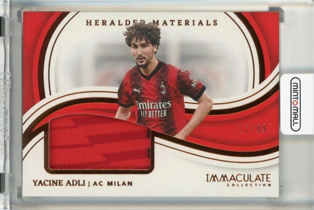 2023-24 Panini Immaculate Collection Yacine Adli Heralded Materials trading card numbered 417 of 99