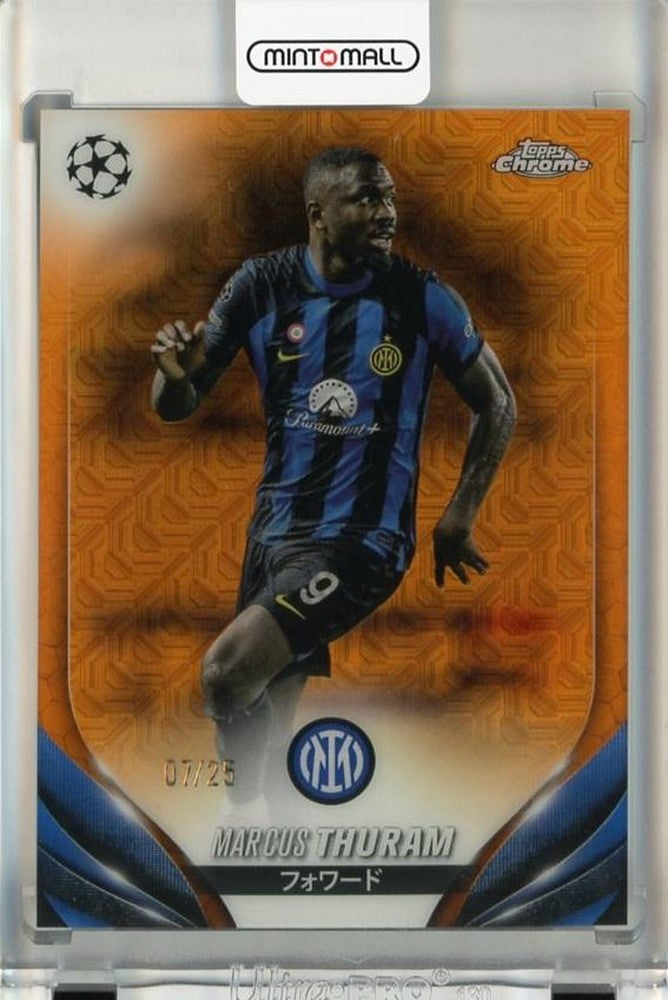2023-24 Topps UEFA Club Competitions Japan Edition Marcus Thuram Chrome Orange Mojo Refractors card #5207/25