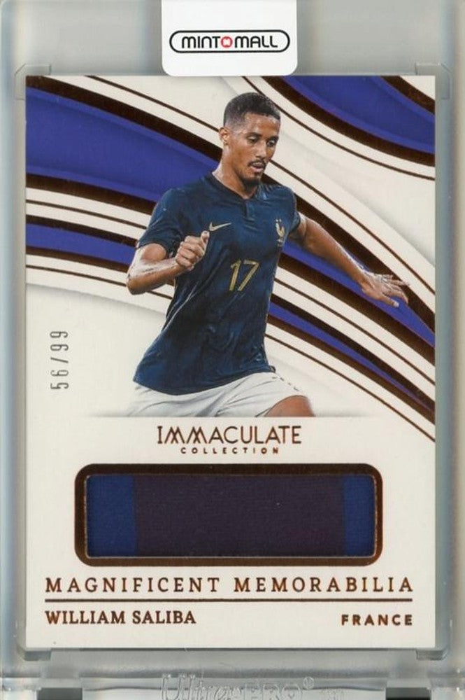 2023-24 Panini Immaculate Collection William Saliba Magnificent Memorabilia card numbered 256 of 99