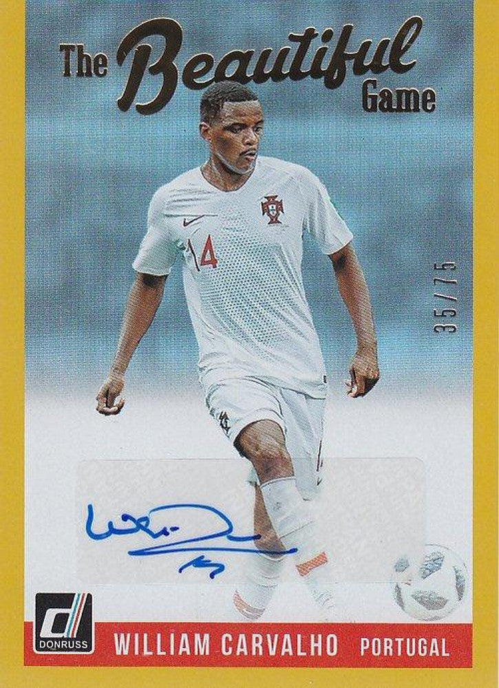 2018-19 Donruss Portugal William Carvalho The Beautiful Game Autographs Gold card number 35 out of 75