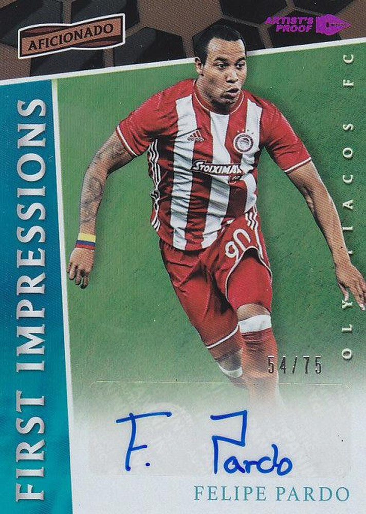 2016-17 PANINI AFICIONADO Felipe Pardo Autograph Card with serial number 54 out of 75