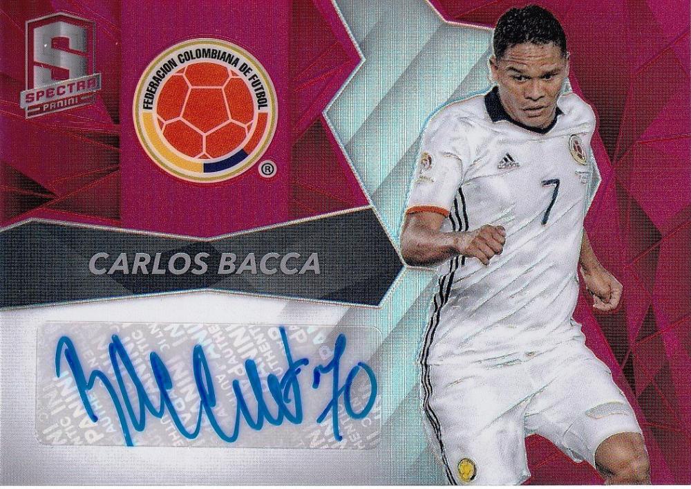 2016 Panini Spectra Colombia Carlos Bacca Signatures Red parallel card numbered 37 out of 65