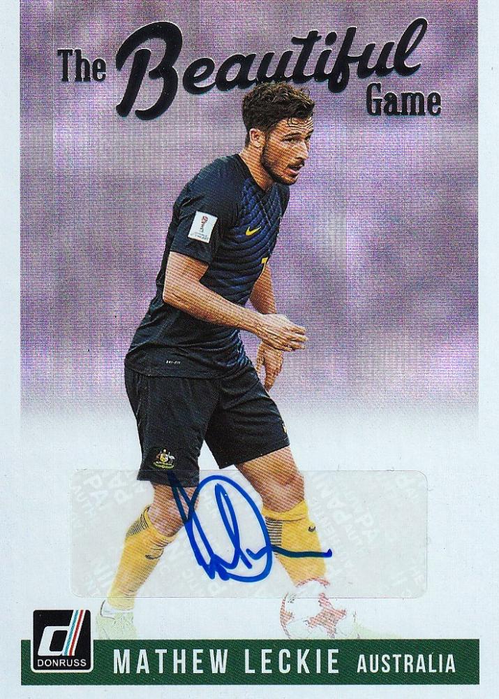 2018-19 Donruss Australia Mathew Leckie The Beautiful Game autograph trading card