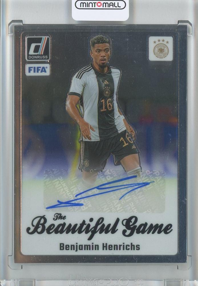 2023-24 DONRUSS SOCCER Benjamin Henrichs Beautiful Game Autographs card featuring Germany