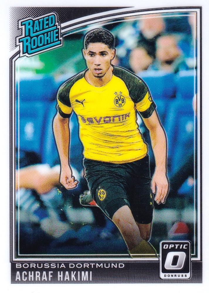 2018-19 Panini Donruss Borussia Dortmund Achraf Hakimi Base Optic trading card