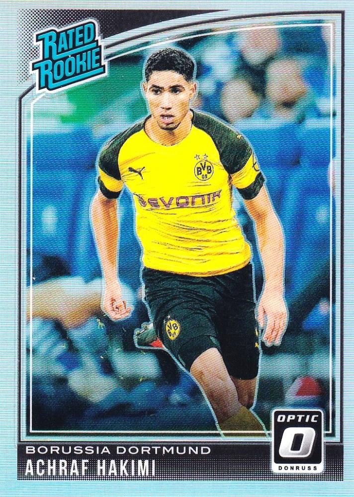 2018-19 Panini Donruss Borussia Dortmund Achraf Hakimi Base Optic Holo football trading card