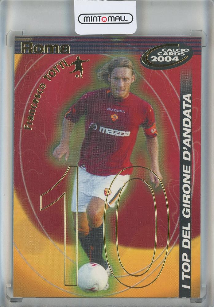 2004 Panini Calcio Francesco Totti AS Roma trading card with white flake missing