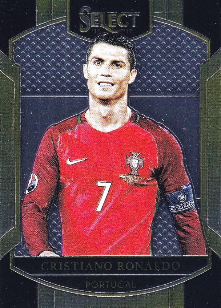 2016-17 Panini Select Portugal Cristiano Ronaldo base trading card with minor stain on back