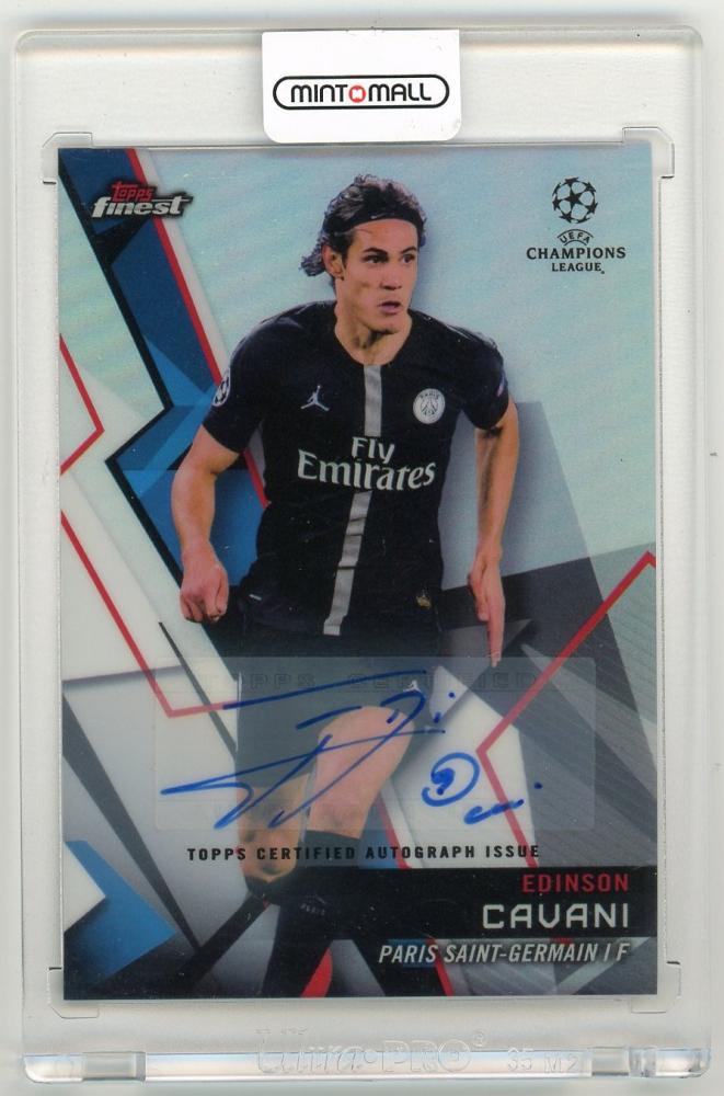 2018-19 Topps Finest UEFA Champions League Edinson Cavani Autograph Card #15 Paris Saint-Germain