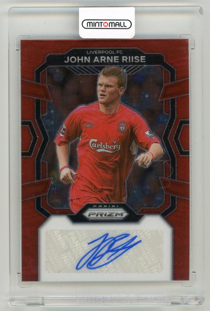 2023-24 Panini Prizm Premier League John Arne Riise Signatures Red Stars Prizms Parallel Liverpool FC trading card