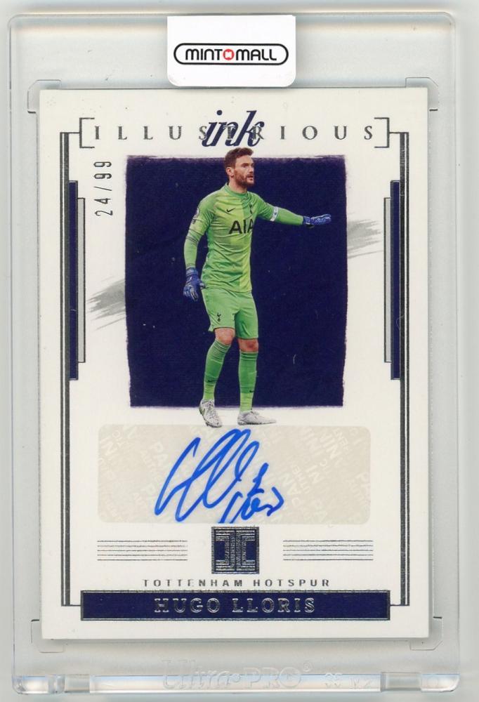 2021-22 Panini Impeccable Premier League Hugo Lloris Illustrious Ink trading card numbered 24 out of 99