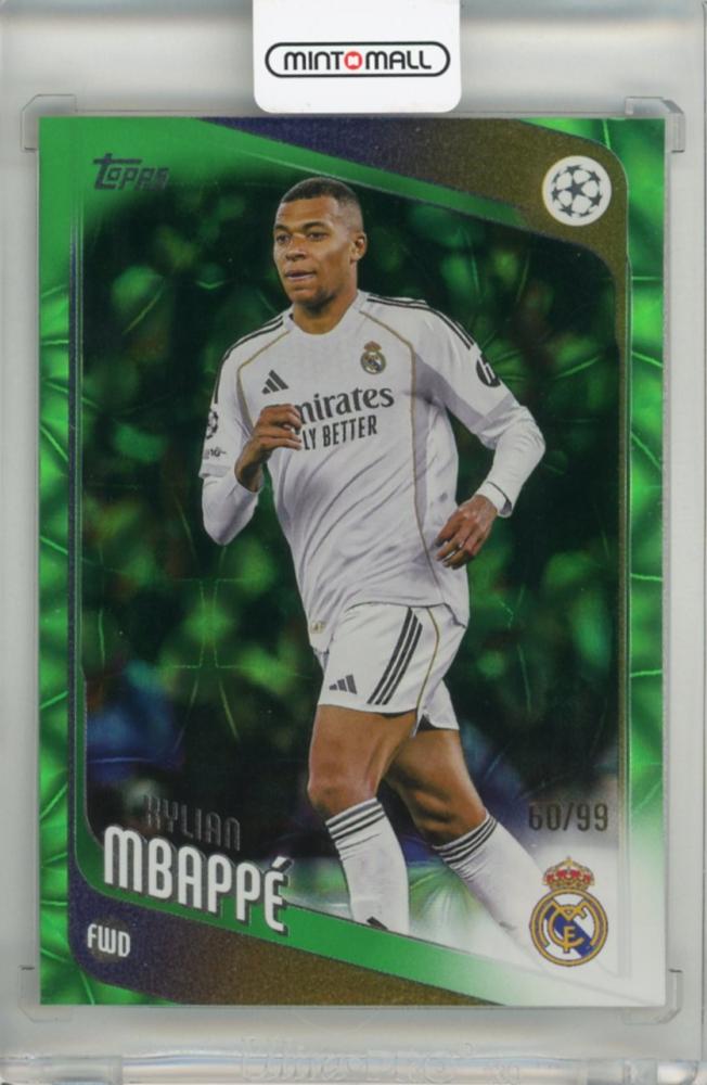 2025-26 Topps UEFA Japan Edition Kylian Mbappe Green Inferno Holo trading card numbered 11260/99