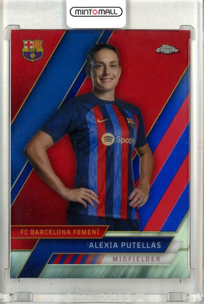 2022-23 Topps Chrome FC Barcelona Alexia Putellas Base Barca Parallel trading card serial 73/99