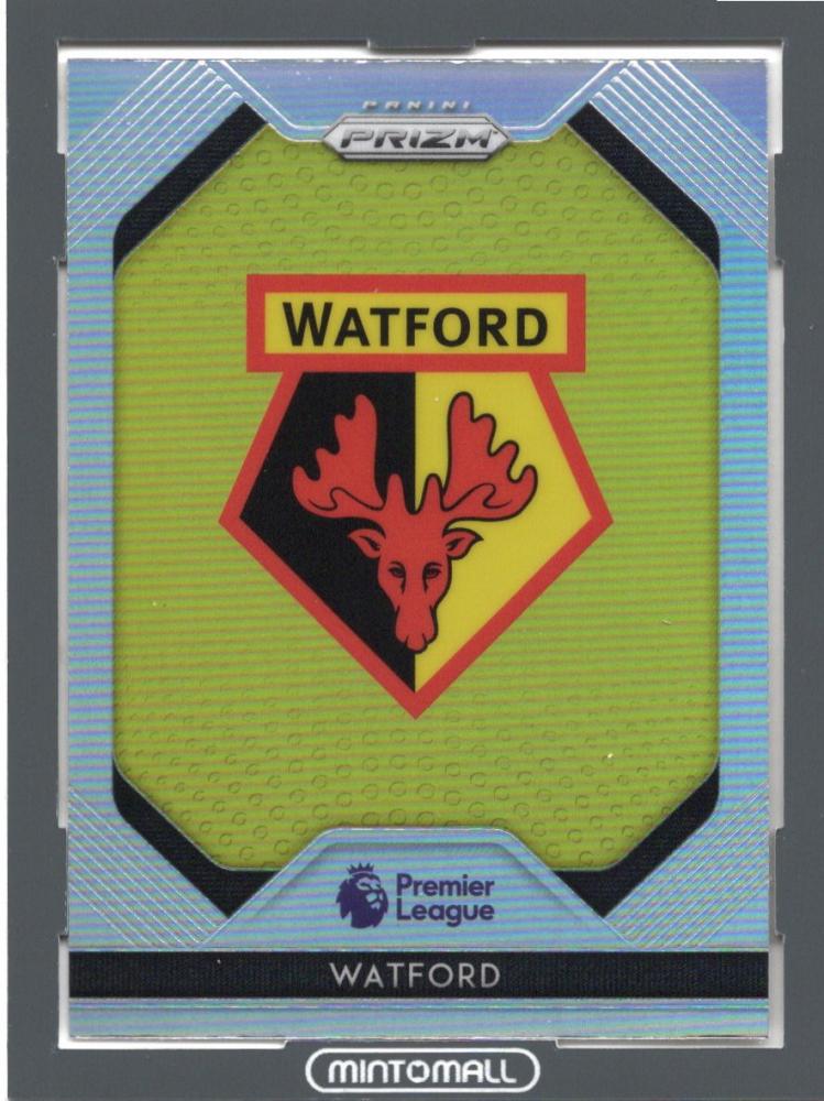 2019-20 PANINI PRIZM PREMIER LEAGUE trading card featuring Watford team logos