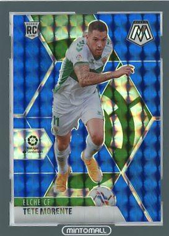 2020-21 Panini Mosaic LaLiga Tete Morente Blue trading card numbered 83 out of 99