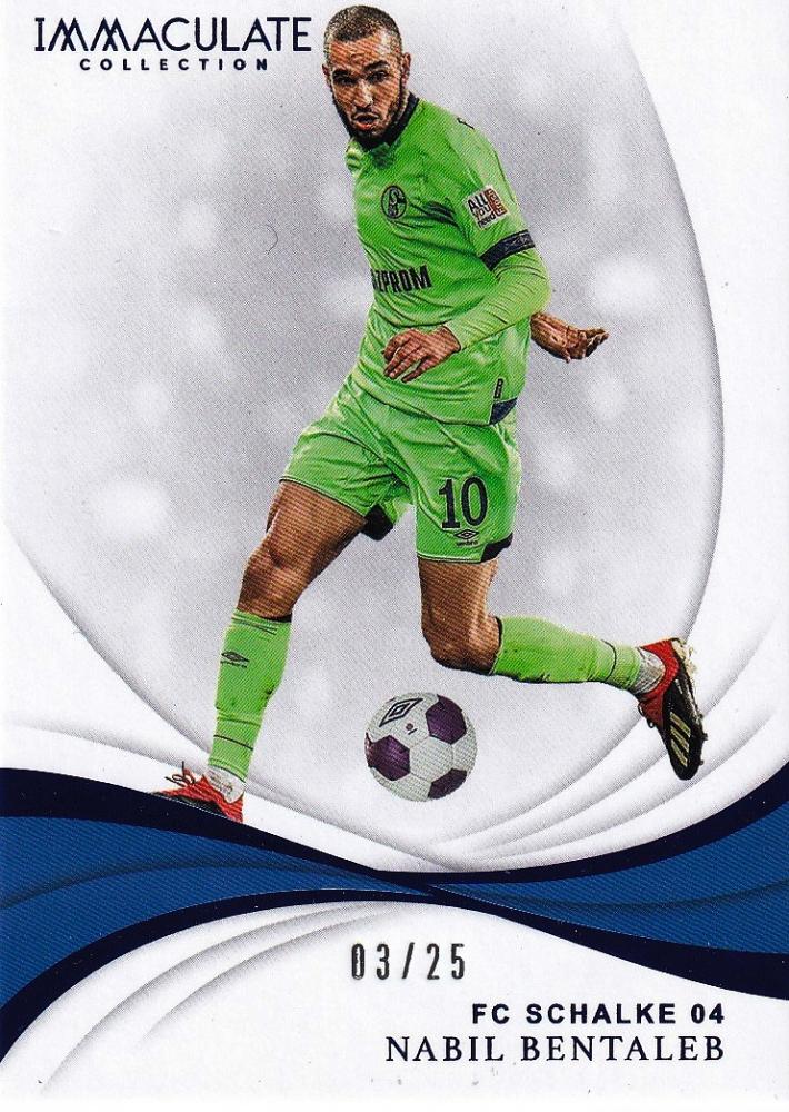 2018-19 Panini Immaculate Collection FC Schalke 04 Nabil Bentaleb Sapphire parallel card number 03 of 25
