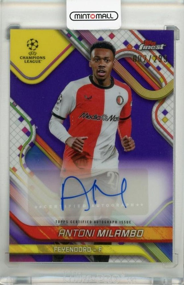 2024-25 Topps Finest UEFA Club Antoni Milambo Autographs Purple Refractors card BAAM002/299