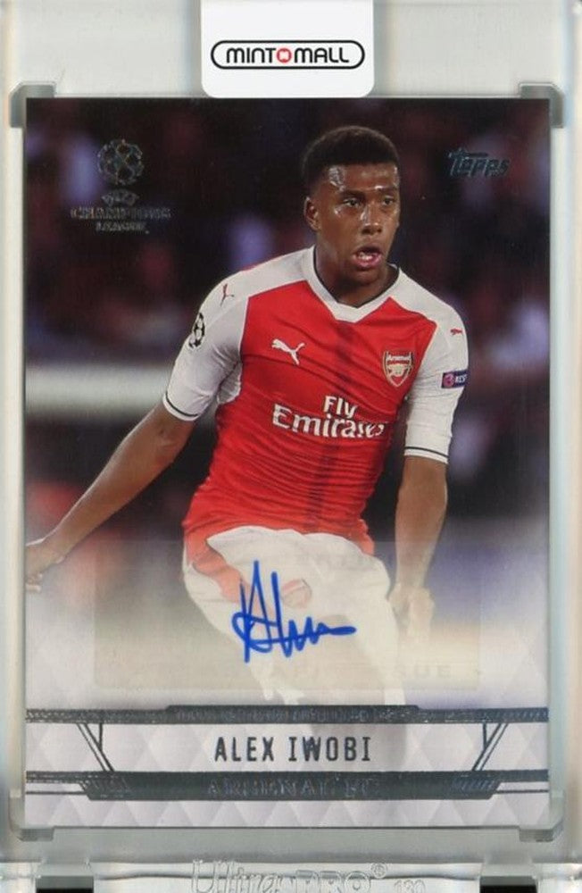 2016-17 Topps UEFA Champions League Showcase Alex Iwobi autograph trading card with serial number CLAAI
