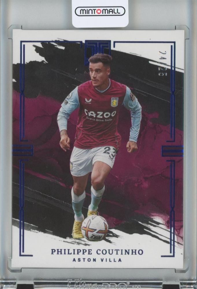 2022-23 Panini Impeccable Premier League Philippe Countinho trading card numbered 30 with minor surface scratches
