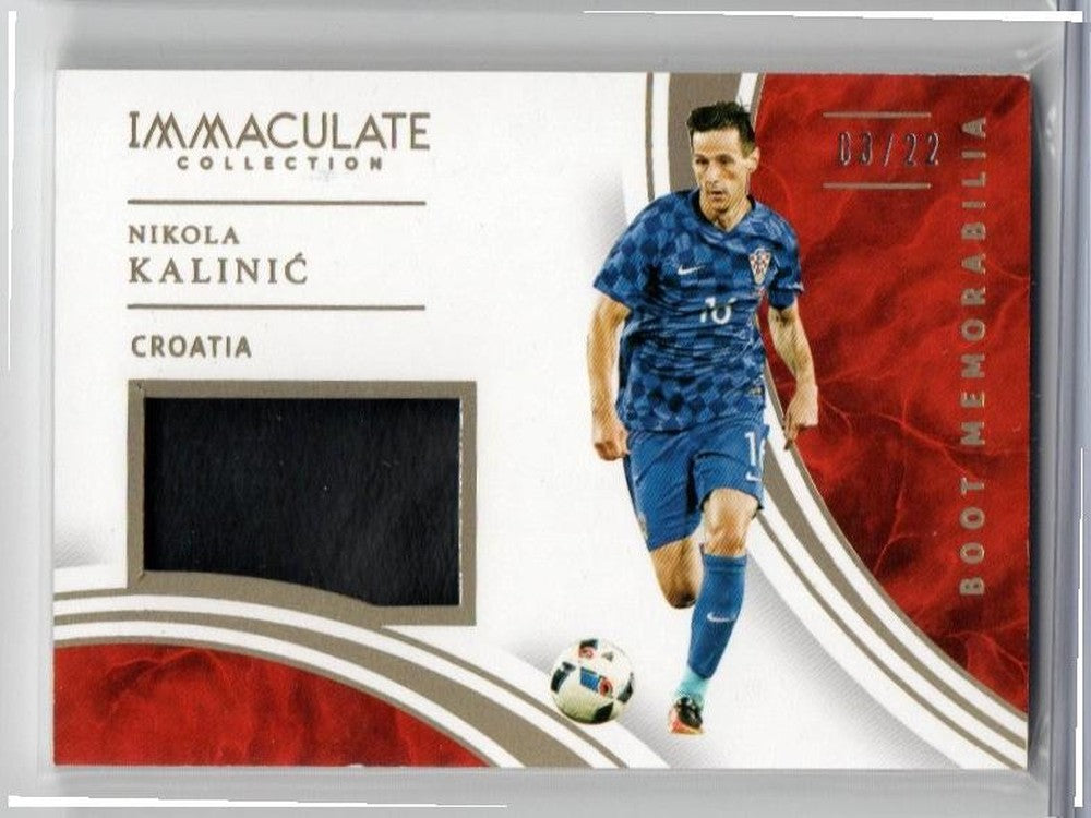 2017 Immaculate Collection Boot Memorabilia featuring Nikola Kalinic with date 03/22
