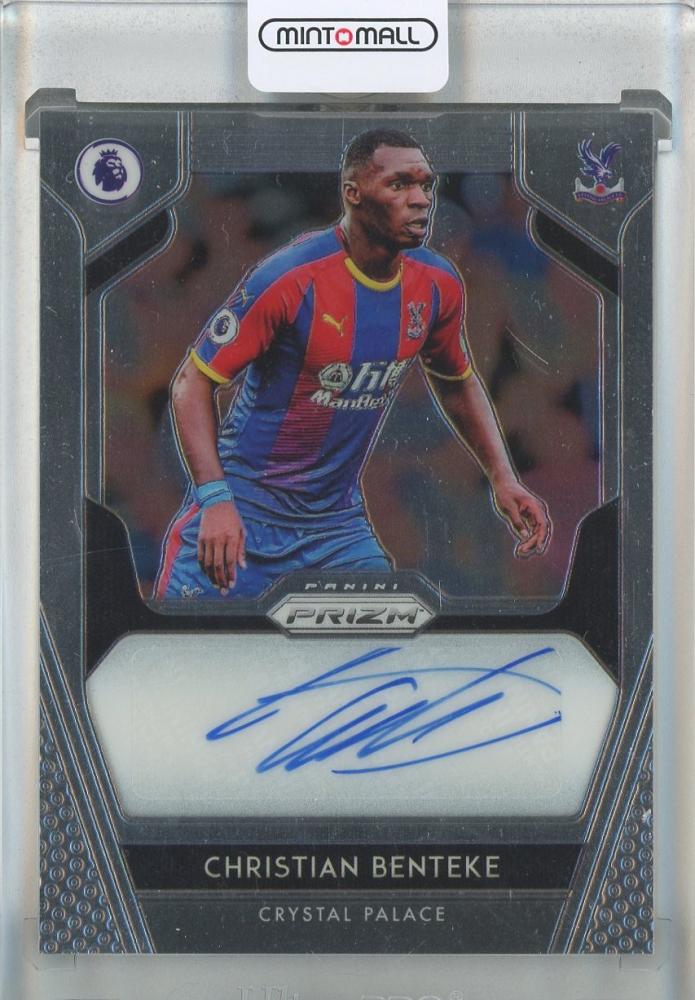 2019-20 Panini Prizm Premier League Soccer Christian Benteke Autograph card #SCB Crystal Palace