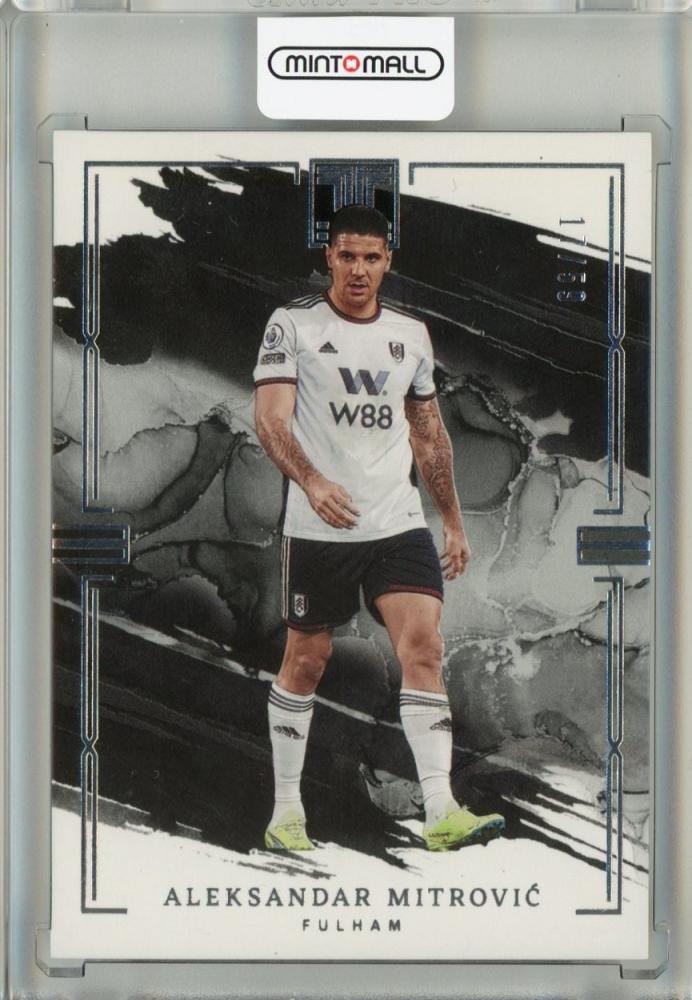 2022-23 Panini Impeccable Premier League Soccer card Aleksandar Mitrovic Base #74 numbered 17 of 59