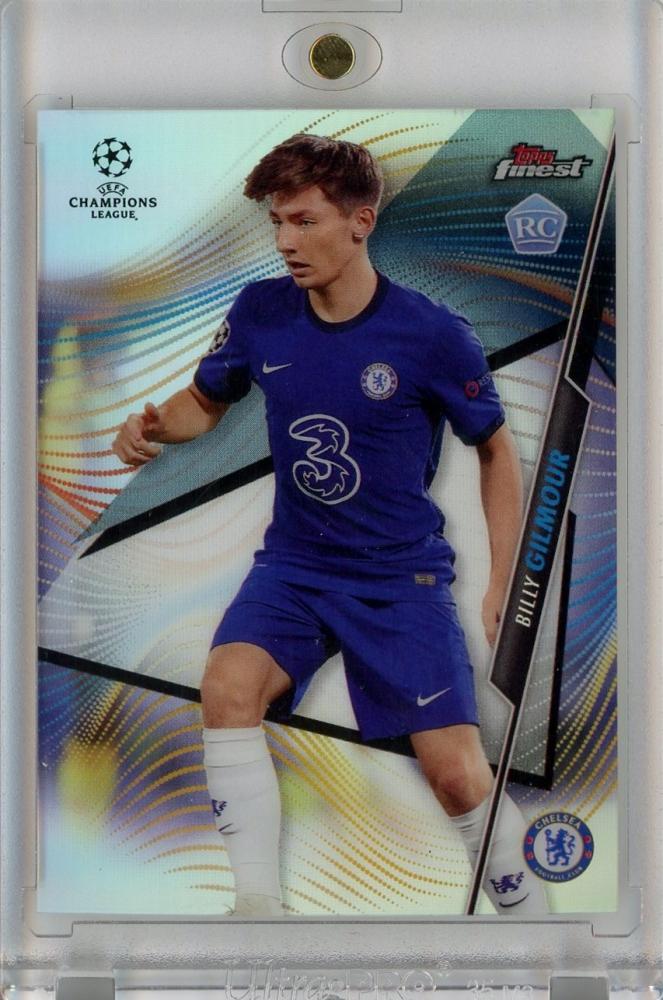 2020-21 Topps Finest UEFA Champions League Billy Gilmour Refractors rookie card #20 showing front detail