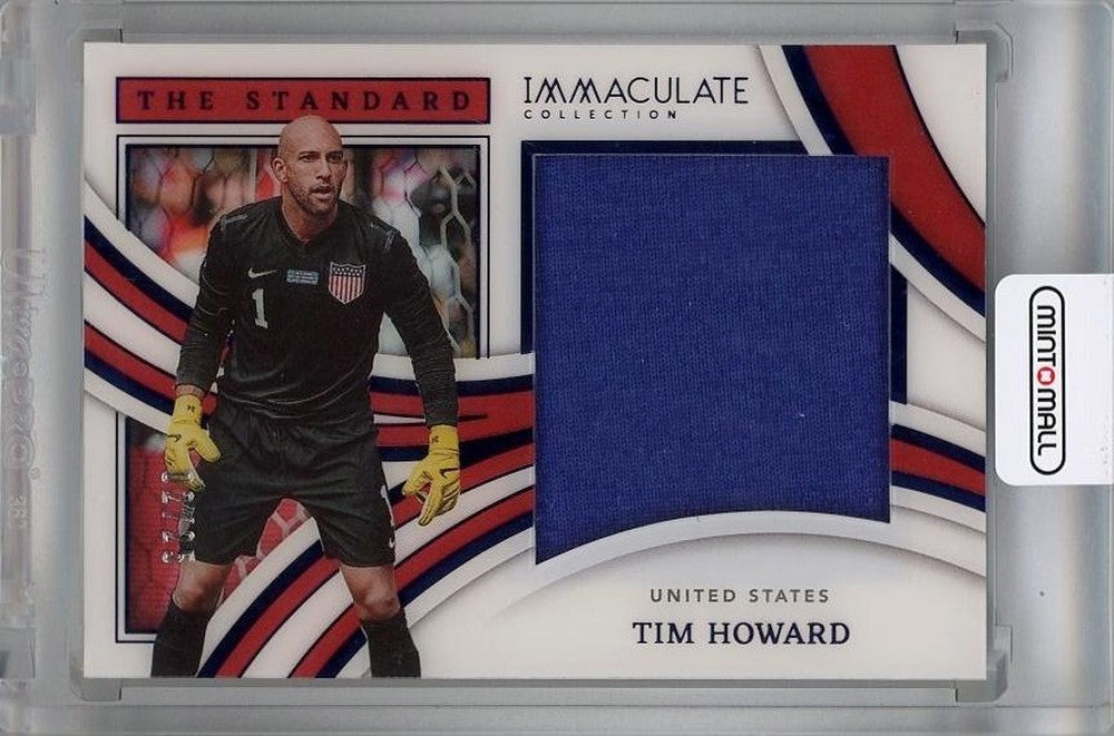 2022-23 Panini Immaculate Collection Tim Howard Memorabilia Sapphire card number 45 with minor back scratch