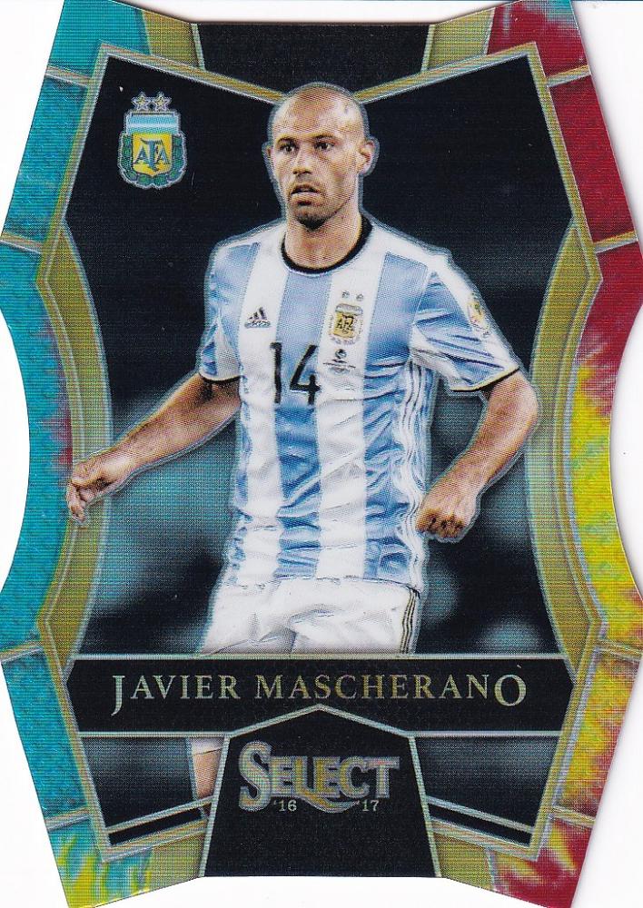 2016-17 Panini Select Argentina Javier Mascherano Mezzanine Base Tie-Dye Parallel card numbered 19 of 30