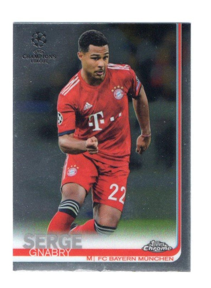 2018-19 TOPPS Chrome UEFA Champions League trading card featuring Serge Gnabry base design