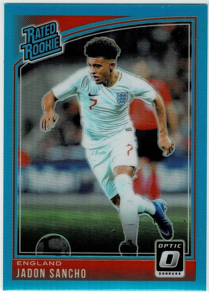 2018-19 Donruss Optic Jadon Sancho #189 RC Aqua soccer trading card