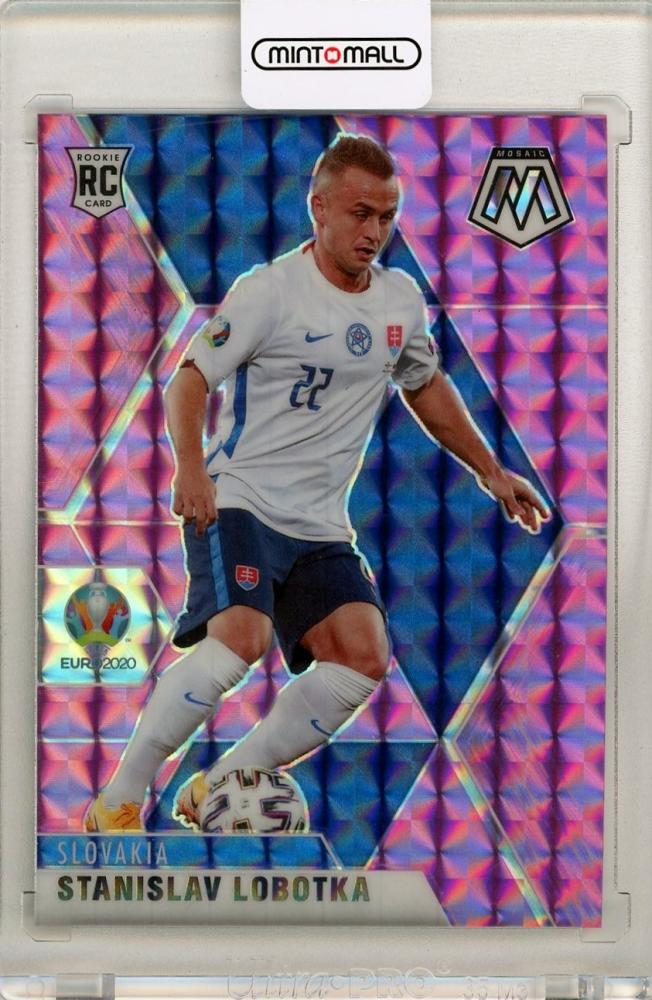2020-21 Panini Mosaic UEFA Euro trading card of Stanislav Lobotka purple rookie card #87 numbered 32/49