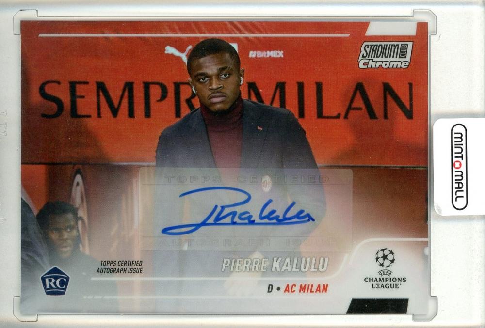 2021-22 Topps Stadium Club Chrome UFEA Champions League Pierre Kalulu Autograph trading card