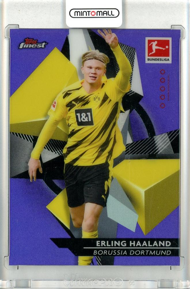 2020-21 TOPPS FINEST BUNDESLIGA Borussia Dortmund Erling Haaland Purple Refractor trading card 193/250