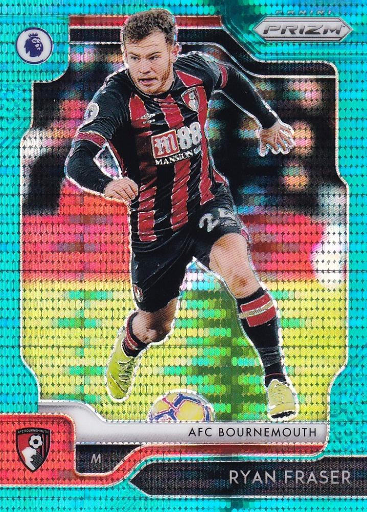2019-20 Panini Prizm Premier League AFC Bournemouth Ryan Fraser teal parallel trading card number 31 of 35