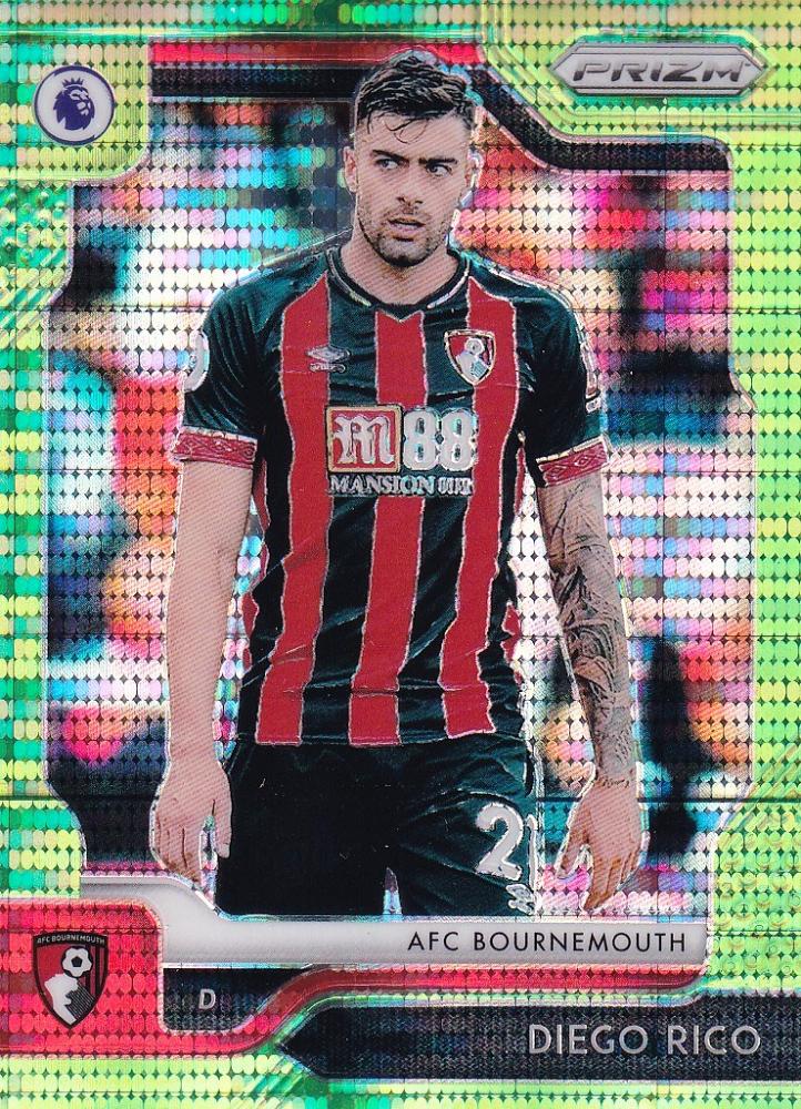 2019-20 Panini Prizm Premier League Diego Rico AFC Bournemouth Lime Green rookie card serial numbered 5 of 5