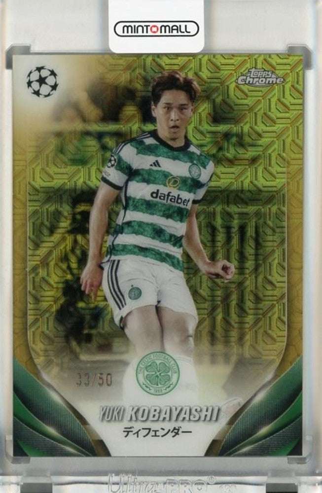 2023-24 Topps UEFA Club Competitions Japan Edition Yuki Kobayashi Chrome Mojo Gold Refractors card #8733/50