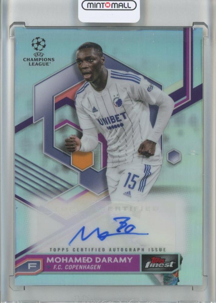 2022-23 Topps Finest UEFA Club Competitions Mohamed Daramy base autograph soccer card #A-MD