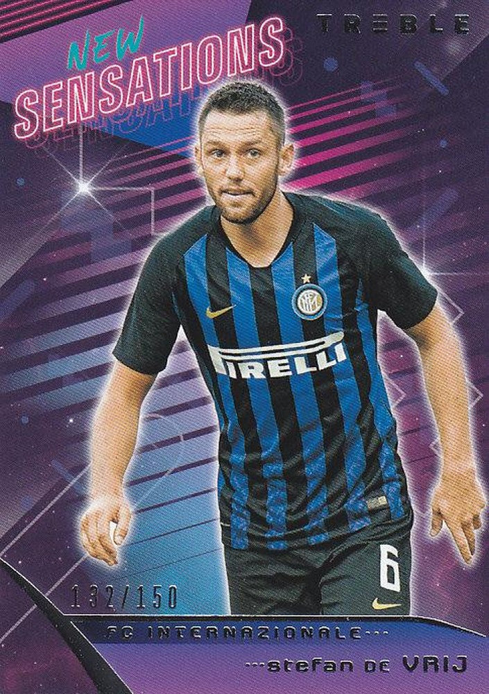 2018-19 Panini Treble Stefan de Vrij FC Internazionale trading card serial number 132 out of 150