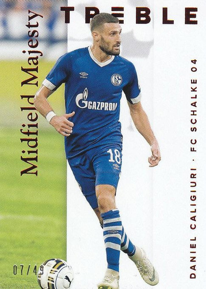 2018-19 Panini Treble Daniel Caligiuri FC Schalke 04 Midfield Majesty Red trading card serial 07/49