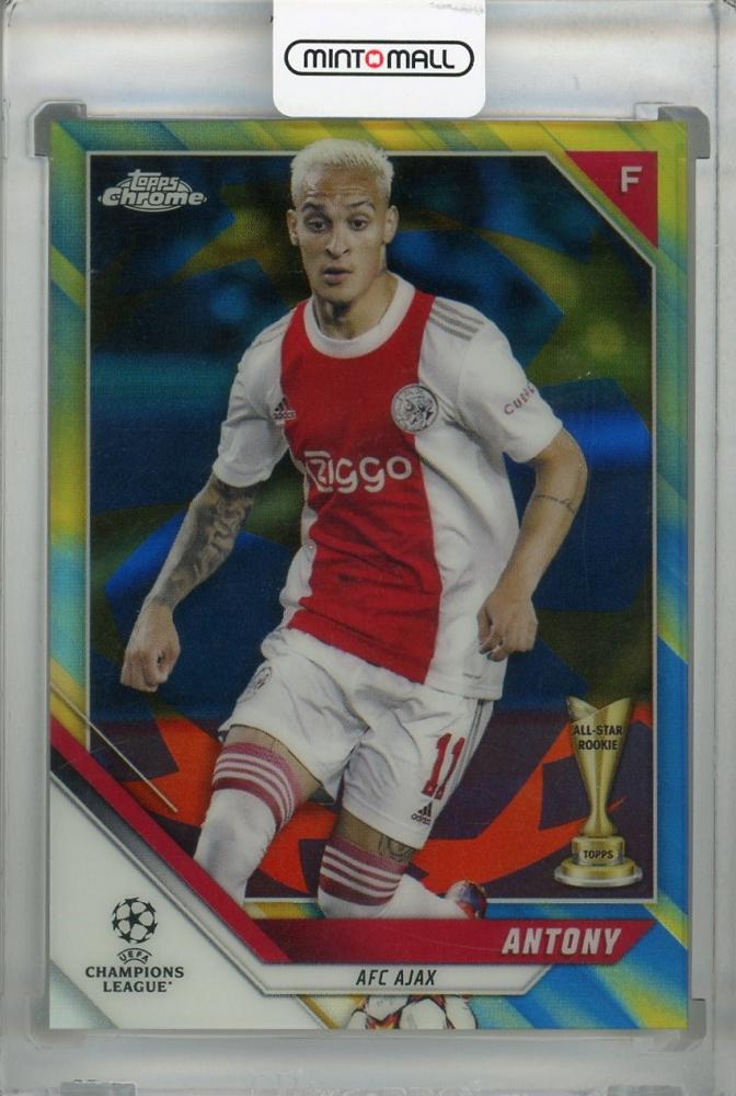 2020-21 Topps Chrome UEFA Champions League AFC Ajax Antony Base Blue & Gold Starball parallel card number 04/75
