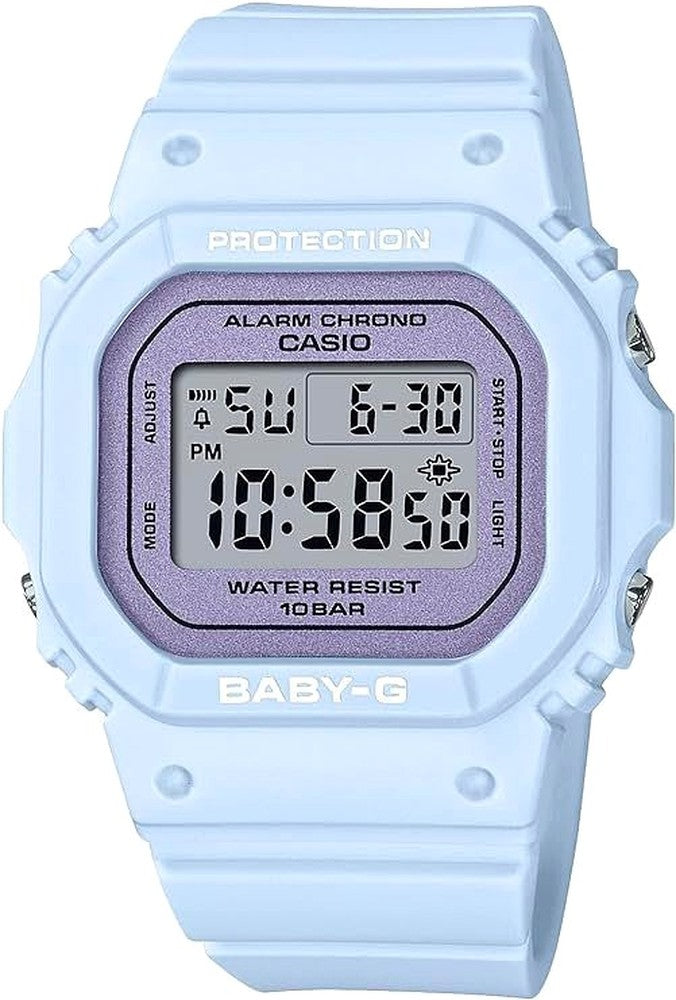 Casio BGD-565SC-2JF ladies watch in lilac blue with pearl finish dial and compact size