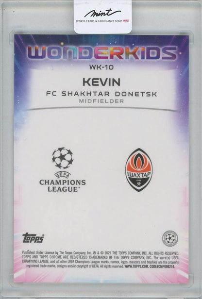 2024-25 TOPPS Chrome UEFA Club Competitions Japan Wonderkids Orange Mojo Refractors / KEVIN(Shakhtar Donetsk) 14/25