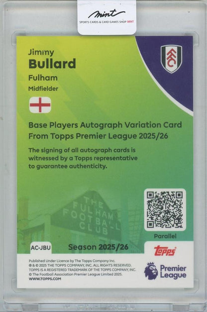 2025-26 TOPPS English Premier League Autographs Green Mini Diamond / JIMMY BULLARD(Fulham) 【46/99】
