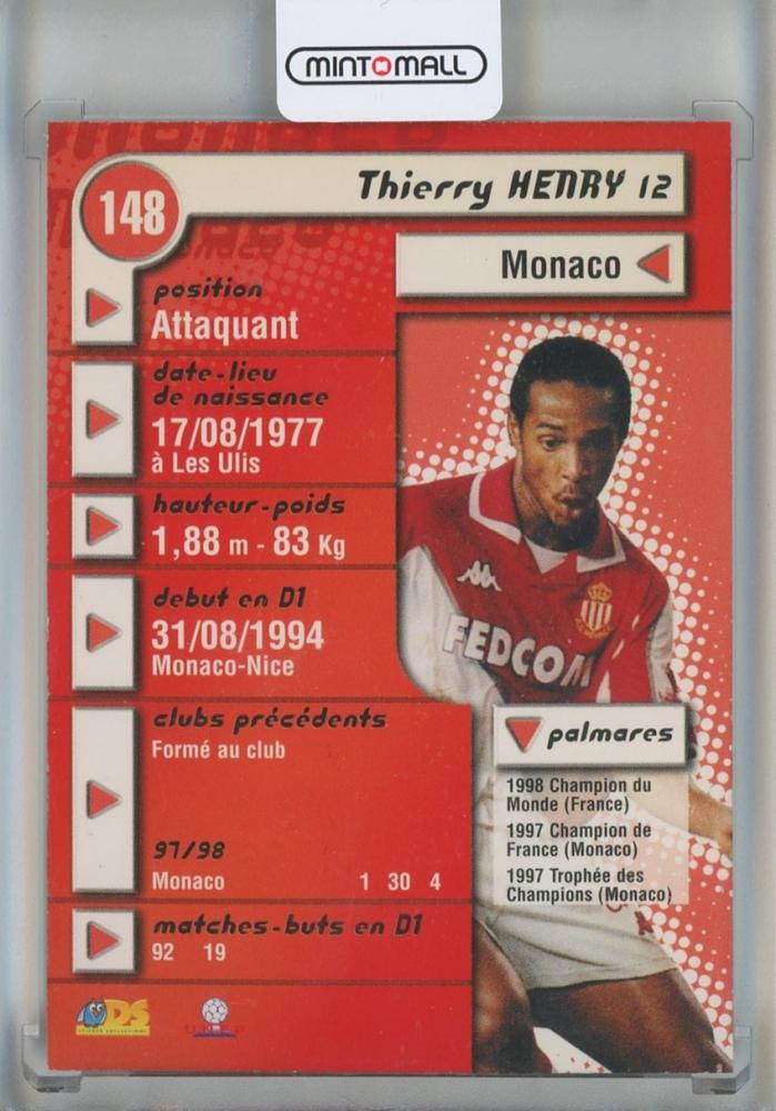 1998-99 DS France Thierry Henry FOOT 98/99 AS Monaco
