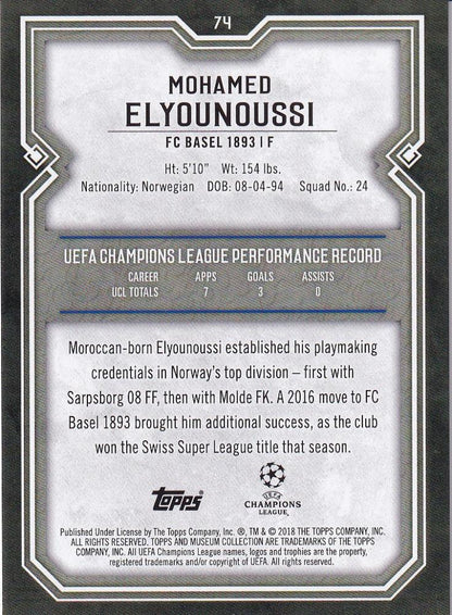 2017-18 Topps Museum Collection UEFA Champions League Mohamed Elyounoussi Ruby Parallel card 17 of 25