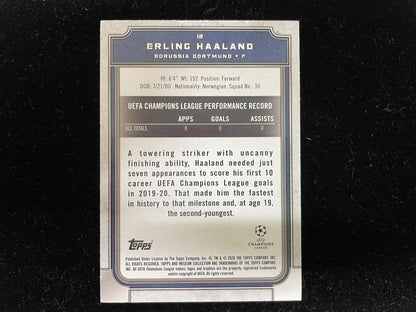 2019-20 Topps Museum Collection UEFA Champions League Borussia Dortmund Erling Haaland Base card