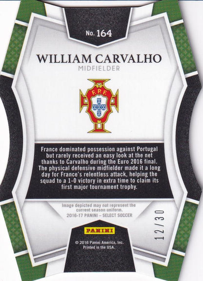 2016-17 Panini Select Portugal William Carvalho Base Mezzanine Tie-Dye Parallel card serial 12 of 30