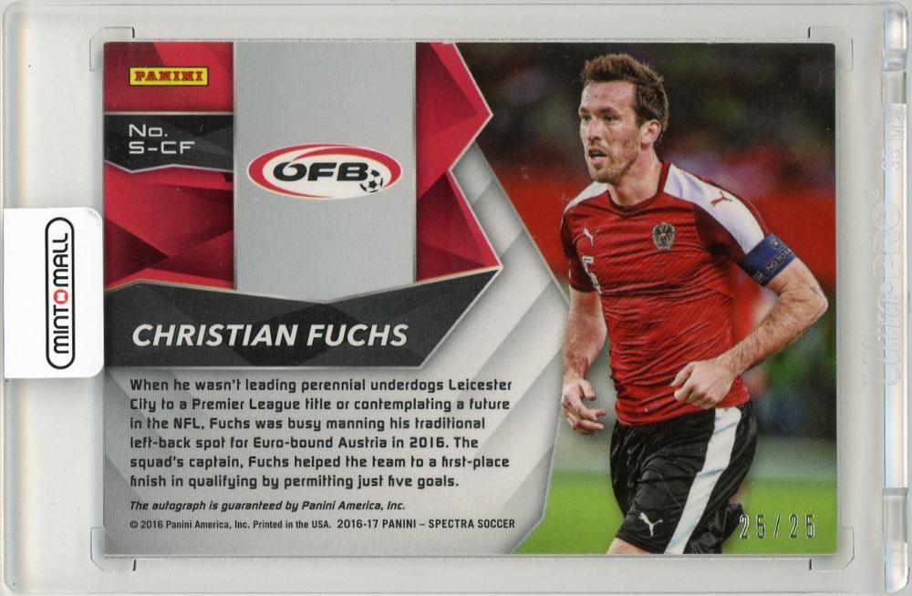 2016 Panini Spectra Christian Fuchs Signatures Pink Parallels25/25 Austria