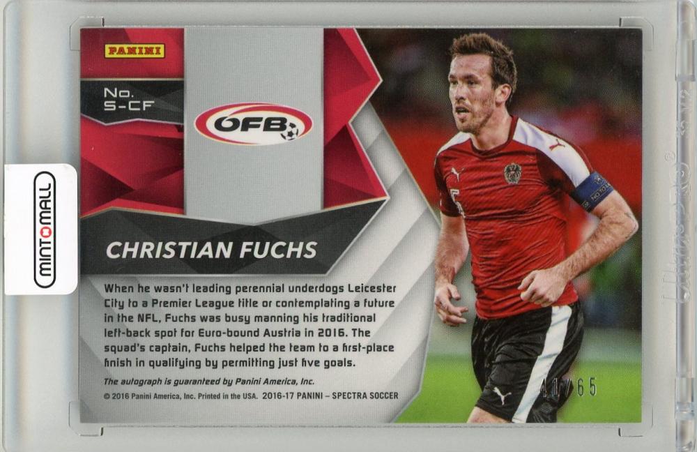 2016 Panini Spectra Christian Fuchs Signatures Red Parallels 41/65 Austria